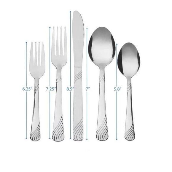 NEW 49 Piece stainless steel Flatware set with Tray spoons forks knives - Picture 2 of 10